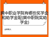 冀中职业学院有哪些奖学金和助学金呢(冀中职院奖助学金)