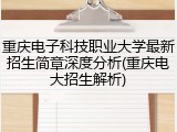 重庆电子科技职业大学最新招生简章深度分析(重庆电大招生解析)