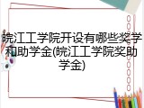 皖江工学院开设有哪些奖学和助学金(皖江工学院奖助学金)