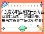 广东南方职业学院什么专业就业比较好，原因是啥(广东南方职业学院优势专业)