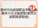 贵州文化旅游职业学院一般要多少分才能录取(贵州文旅职院录取线)