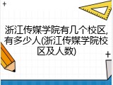 浙江传媒学院有几个校区,有多少人(浙江传媒学院校区及人数)
