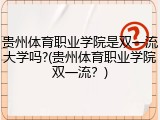 贵州体育职业学院是双一流大学吗?(贵州体育职业学院双一流？)