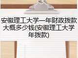 安徽理工大学一年财政拨款大概多少钱(安徽理工大学年拨款)