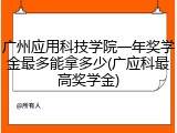 广州应用科技学院一年奖学金最多能拿多少(广应科最高奖学金)
