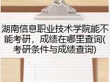 湖南信息职业技术学院能不能考研，成绩在哪里查询(考研条件与成绩查询)
