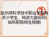 哈尔滨科学技术职业学院有多少学生，师资力量如何(哈科职院师生规模)
