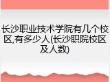 长沙职业技术学院有几个校区,有多少人(长沙职院校区及人数)