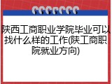 陕西工商职业学院毕业可以找什么样的工作(陕工商职院就业方向)