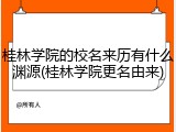 桂林学院的校名来历有什么渊源(桂林学院更名由来)
