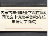 内蒙古丰州职业学院在读期间怎么申请助学贷款(在校申请助学贷款)