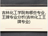 吉林化工学院有哪些专业，王牌专业分析(吉林化工王牌专业)