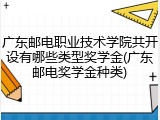 广东邮电职业技术学院共开设有哪些类型奖学金(广东邮电奖学金种类)