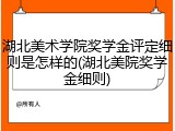 湖北美术学院奖学金评定细则是怎样的(湖北美院奖学金细则)
