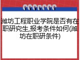 潍坊工程职业学院是否有在职研究生,报考条件如何(潍坊在职研条件)