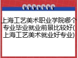 上海工艺美术职业学院哪个专业毕业就业前景比较好(上海工艺美术就业好专业)