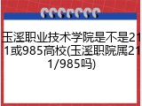 玉溪职业技术学院是不是211或985高校(玉溪职院属211/985吗)