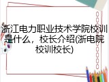 浙江电力职业技术学院校训是什么，校长介绍(浙电院校训校长)