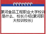 漯河食品工程职业大学校训是什么，校长介绍(漯河职大校训校长)
