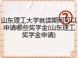 山东理工大学就读期间可以申请哪些奖学金(山东理工奖学金申请)
