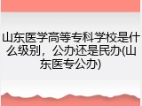 山东医学高等专科学校是什么级别，公办还是民办(山东医专公办)