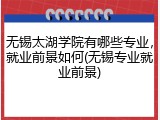 无锡太湖学院有哪些专业，就业前景如何(无锡专业就业前景)