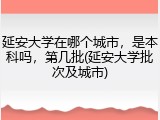 延安大学在哪个城市，是本科吗，第几批(延安大学批次及城市)