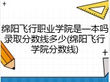 绵阳飞行职业学院是一本吗录取分数线多少(绵阳飞行学院分数线)