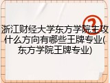浙江财经大学东方学院主攻什么方向有哪些王牌专业(东方学院王牌专业)