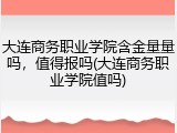 大连商务职业学院含金量量吗，值得报吗(大连商务职业学院值吗)
