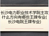 长沙电力职业技术学院主攻什么方向有哪些王牌专业(长沙电院王牌专业)