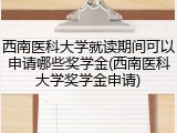 西南医科大学就读期间可以申请哪些奖学金(西南医科大学奖学金申请)