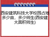 西安建筑科技大学校园占地多少亩，多少师生(西安建大面积师生)