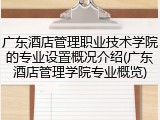 广东酒店管理职业技术学院的专业设置概况介绍(广东酒店管理学院专业概览)