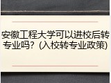 安徽工程大学可以进校后转专业吗？(入校转专业政策)