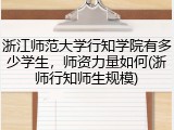 浙江师范大学行知学院有多少学生，师资力量如何(浙师行知师生规模)