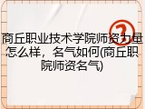 商丘职业技术学院师资力量怎么样，名气如何(商丘职院师资名气)