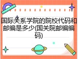 国际关系学院的院校代码和邮编是多少(国关院邮编编码)