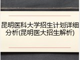 昆明医科大学招生计划详细分析(昆明医大招生解析)