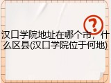 汉口学院地址在哪个市，什么区县(汉口学院位于何地)