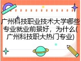 广州科技职业技术大学哪些专业就业前景好，为什么(广州科技职大热门专业)