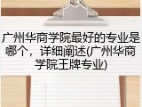广州华商学院最好的专业是哪个，详细阐述(广州华商学院王牌专业)