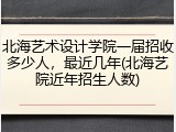 北海艺术设计学院一届招收多少人，最近几年(北海艺院近年招生人数)