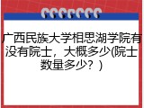 广西民族大学相思湖学院有没有院士，大概多少(院士数量多少？)