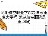 芜湖航空职业学院是国家重点大学吗(芜湖航空职院是重点吗)