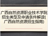 广西自然资源职业技术学院招生类型及申请条件解读(广西自然资源招生指南)