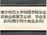 南宁师范大学师园学院毕业后就业前景怎么样，毕业生去向(南宁师大就业去向)