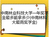 中南林业科技大学一年奖学金最多能拿多少(中南林科大最高奖学金)