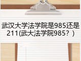 武汉大学法学院是985还是211(武大法学院985？)