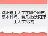 沈阳理工大学在哪个城市，是本科吗，第几批(沈阳理工大学批次)
